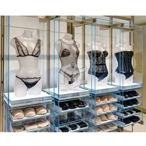 Customized Layout Design Lingerie Shop Fixtures Display Racks, Lingerie Display Stand Store Design