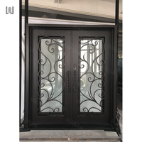 Fabricants fournisseurs portes d'entrée double décoratives porte frontale extérieure en fer portes françaises principales en fer forgé