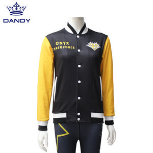 Cheerleader personalizzabili riscaldano giacche OEM <span class=keywords><strong>Service</strong></span> ragazze giacche con Zip con strass - Product Image 4
