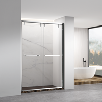 Porte de douche coulissante d'angle en verre trempé, cabine de douche pour salle de bain avec finition dorée, quincaillerie en acier inoxydable SUS304