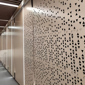 Panneau de mur-rideau perforé en aluminium, revêtement poudré, anti-corrosion, design contemporain pour l'extérieur des bâtiments - Product Image 4