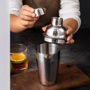 Promotional Custom Logo 250ml Stainless Steel 304 Food Grade Three-Section Modern Cocktail Shaker Bottle & Milk <b>Tea</b> Cup Bar <b>Set</b> - Product Image 5