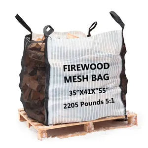 1 Cubic Meter Ventilated firewood Big bag Custom Firewood Bags Mesh For Sale From Bulk Jumbo Bags Manufacturer