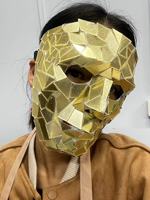 Masque facial miroir à facettes personnalisable, masque miroir en alliage d'aluminium pour performance en boîte de nuit