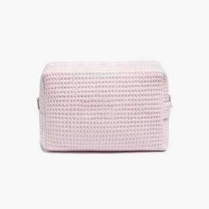 Pochette de toilette en coton texturé gaufré, minimaliste, avec logo personnalisé Royal Fair, sac de rangement polyvalent pour voyage et cosmétiques - Product Image 2
