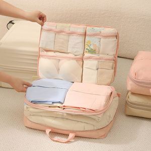 Sacs de rangement en tissu sergé en gros, sacs organisateurs à compression à 5 compartiments avec fermeture éclair pour sous-vêtements, chaussettes et vêtements d'extérieur - Product Image 3