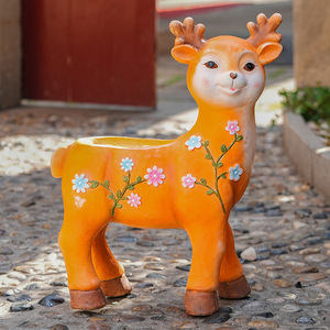Large Eco-Friendly Resin <strong>Deer</strong> Flower Pot Outdoor Succulent Garden Ornament for Courtyard Balcony Decorations Resin Crafts - Product Image 2