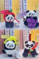 Porte-clés en peluche Panda 10 cm de haute qualité, motif tournesol porte-bonheur, en coton et polyester écologiques, pour sac d'école - Prêt à expédier (RTS)