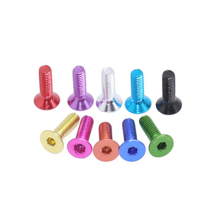 Tornillos de Cabeza Plana Avellanada con Hexágono Interior, Grado GR5, Rosca Fina, Fijaciones Métricas, Aluminio Anodizado M2.5 M3.5, para Montaje de Equipos - Product Image 3