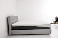 Vente directe d'usine Nisco, vente en gros, cadre de lit rembourré moderne B539, design confortable et écologique, durable, garantie de 2 ans