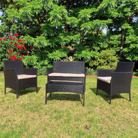 Ensemble de chaises de loisirs modernes en osier classique pour l'extérieur Mobilier de jardin 4 ensembles de chaises et de tables en rotin pour appartement