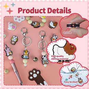 Cuentas de Silicona para Bolígrafos con Diseño de Conejito de Pascua en 3D, Cuentas de Silicona para Bolígrafos para Hacer Llaveros, Joyería y Accesorios - Product Image 5