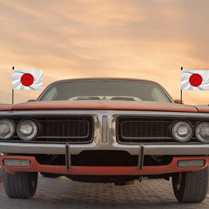 Drapeau de voiture japonais avec base magnétique, drapeau national japonais (JP) en polyester écologique et flexible pour capot ou baguette - Product Image 6