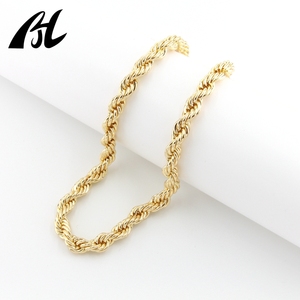 Cadena de Cuerda Trenzada Gruesa de 2.5mm, 5mm, 8mm, Chapada en Oro de 14k y 18k, Resistente al Agua y al Deslustre, para Hombre, Venta al Por Mayor - Product Image 3