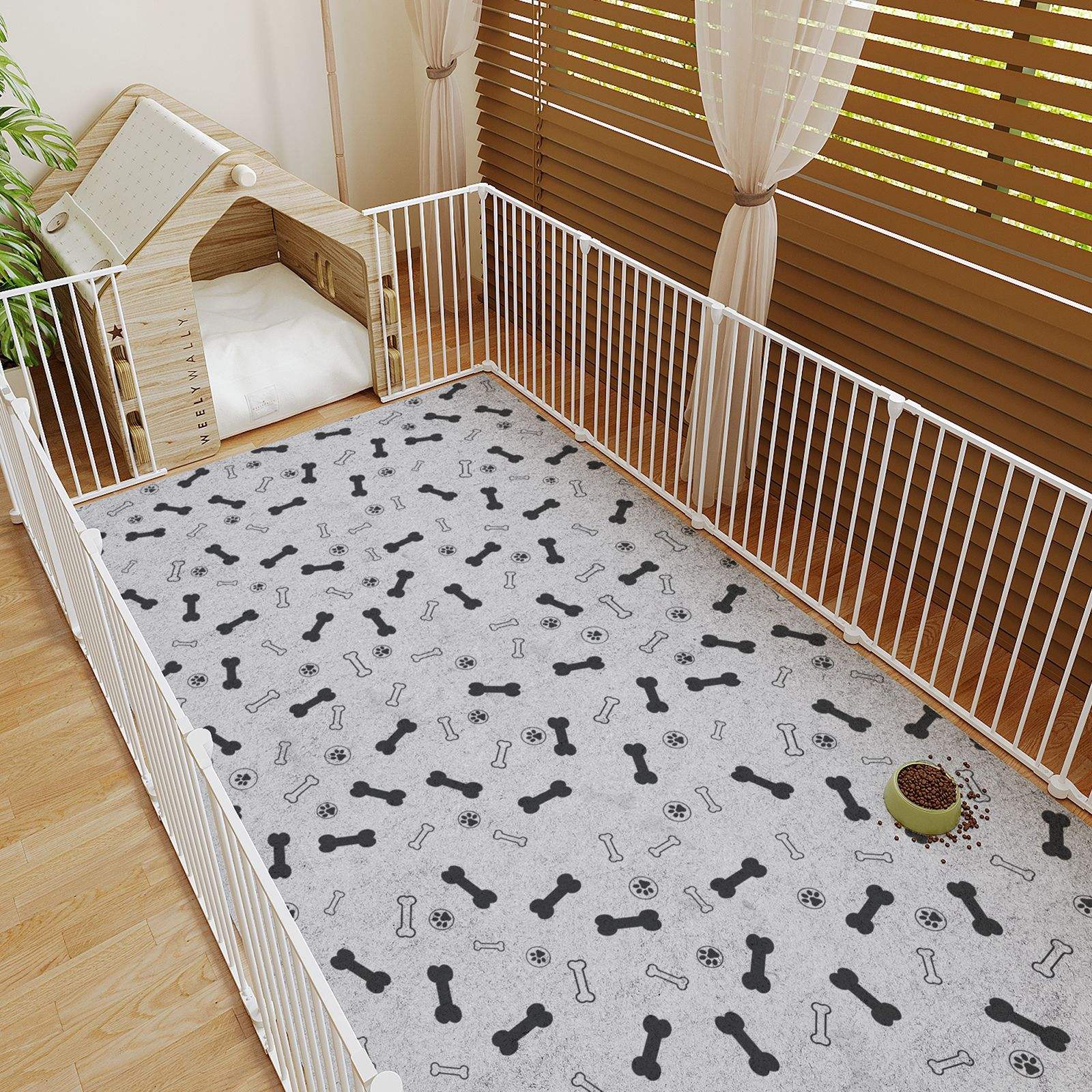 Tapis pour animaux non tissé - motif os et lettres
