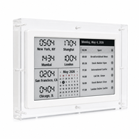 Kylendar – Calendrier intelligent en acrylique de 7,5 pouces avec écran E-Paper, Wi-Fi, affichage de l'heure mondiale, nouvelles en temps réel et météo pour bureaux internationaux