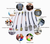 Cable Coaxial RF RG59 de Baja Pérdida, 75 Ohmios, Conector F Hembra a MCX Macho, Tipo Crimp, para Video CCTV