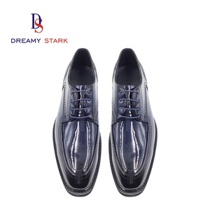Chaussures de mariage à lacets en PU brillant, texture délicate, option logo personnalisé, confort léger pour l'automne, idéales pour les occasions formelles - Product Image 4