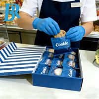 Sacs en plastique polypropylène laminés personnalisés avec logo imprimé pour biscuits, 12 pièces, givrés, thermoscellables, dans une boîte cadeau de luxe pour aliments