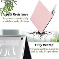Casing Keras Kulit PU Plastik Elegan Grosir Kustom untuk MacBook Neo 13 Air 13.6 15.3 Pro 14 16 Inch M5 M4 M3 untuk Wanita