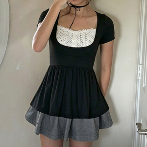 เสื้อยืดแขนสั้นทรงเอหลวมๆ คอวีผูกด้านหน้า สีสันสดใส รักษ์โลก สำหรับผู้หญิง น่ารัก ใส่ได้ในฤดูร้อน - Product Image 5