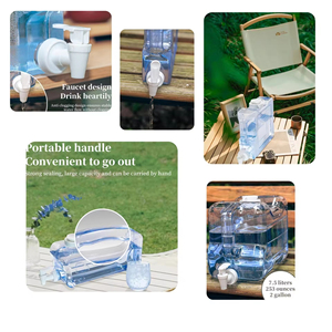 Bouteille carrée en PETG pour le stockage d'eau pour les sports de plein air, le camping, les voyages, avec robinet, pour la maison, le dortoir, réservoir d'eau potable, vaisselle de boisson - Product Image 6