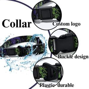 防水犬用首輪とリードセット、頑丈な高級犬用首輪、ビーチ、雨天用、高級ペット用首輪とリード、雨天用 - Product Image 3