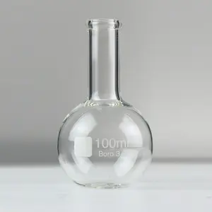 BENOYLAB Lab Glassware Boiling Flask 100ml 250ml 500ml 1000ml round bottom flat bottom