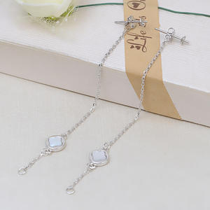 DIY Accessories S925 Silver Ear Nails Lucky Grass Shell <b>Earrings</b> Tassel One 2 Wear 6-10 Pearl Empty Stand <b>Fine</b> <b>Dangle</b> <b>Earrings</b> - Product Image 4