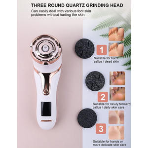Lime à pied électrique rechargeable pour la maison, 3 têtes de meulage, appareil pour éliminer les callosités, outil de soin des pieds pour les peaux mortes et dures - Product Image 4