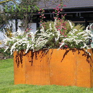 Pot de jardinière rectangulaire en acier corten de conception moderne - Product Image 6