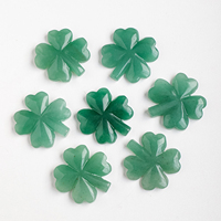 Vente en gros de feuilles de cristal de pierre précieuse naturelle sculptée, cristal poli, aventurine, trèfle à quatre feuilles, décoration d'intérieur