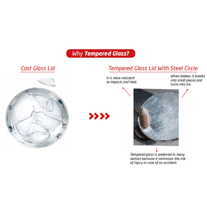 Couvercle de cuisine en verre trempé de type C écologique Xiangxingfa avec bord en silicone pour casseroles et poêles - Product Image 4