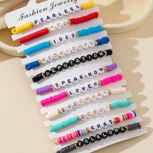 Hot Eras Tour <span class=keywords><strong>Swift</strong></span> pulsera encantos personalizar colorido Semilla de vidrio cuenta Heshi polímero arcilla cuenta <span class=keywords><strong>Taylor</strong></span> amistad pulseras - Product Image 3