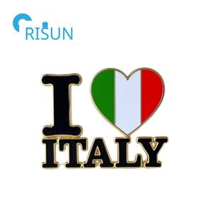 Fabricante de fábrica personalizado italiano <span class=keywords><strong>Sicilia</strong></span> solapa pines broche Italia amor corazón <span class=keywords><strong>bandera</strong></span> italiano mapa Pin insignia - Product Image 2