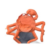 Peluche crabe style gelée britannique, version haute 11 cm, avec base lestée, griffes symétriques, toucher super doux, anti-stress, série Océan