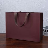 Sacs en papier d'emballage de vêtements de luxe colorés avec poignée en ruban, réutilisables, personnalisés, pour bougies, impression par laminage