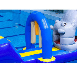 Toboggan <span class=keywords><strong>gonflable</strong></span> Hippopotame flottant avec piste de course pour piscines privées et commerciales - Product Image 5
