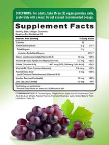 Oem פרטי תווית ברזל טבעוני 60 ספירת טבעוני, לא gmo & תוספת ללא גלוטן עם אבץ & B ויטמינים B - Product Image 3