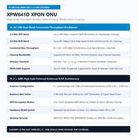 XPW641D AC1200 Dual Band WiFi 5 GPON ONU 4GE RJ45 1VOIP USB Router untuk Solusi FTTH