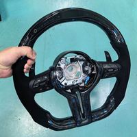 Volant de voiture en fibre de carbone forgée bleue avec LED pour BMW F30 F10 F20 F31 F32 F15 F36 X5 M3 M5 M6 F11 F15 F16 F22 F25 F26