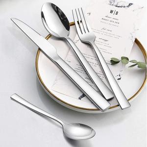 High Quality Eco-Friendly Wedding Cutlery Set 430 Stainless Steel Fork Knife Spoon Modern Laser Bulk <b>Flatware</b> Sets Mirror - Product Image 4