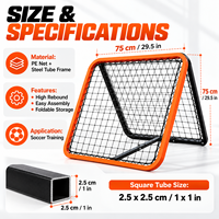 Filet de rebond pliable pour le football, cadre en acier portable, filet de rebond pour l'entraînement au football en solo