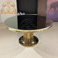 Durable Bon Prix De Luxe En Acier Inoxydable Or Rond Chérie Partie Centre De Mariage Salle Chaises et Tables pour Événements