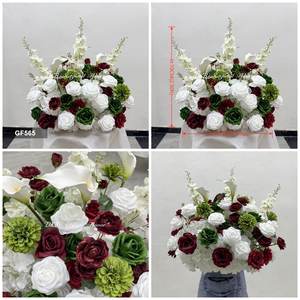การจัดดอกไม้ประดิษฐ์สีแดงขนาด 60 ซม. สำหรับตกแต่งงานแต่งงาน ตกแต่งโต๊ะกลาง รูปทรงกลม - Product Image 3