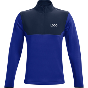 Sudadera de Golf Azul para Hombre, Ligera, Cómoda, de Punto Elástico, Transpirable y de Secado Rápido, con Cierre de Cremallera de un Cuarto, Personalizada por Fabricantes de Ropa - Product Image 3