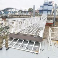 Échelles-rampes robustes en aluminium moulé par rotation pour garde-corps de bateau, passerelle de quai et plateforme marine