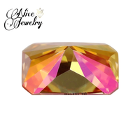 Magnifique bijou : Cabochon de moissanite orange rectangulaire chanfreiné, pierre de moissanite en vrac, pierre centrale orange