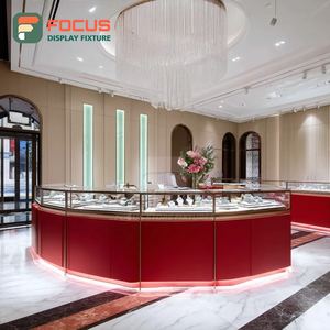 High Visibility Jewelry Retail Fixtures Laminated Finish Commercial Store Glass Showcase - Product Image 4