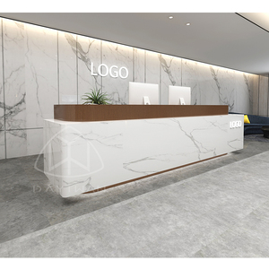 Nhà Máy OEM Chuyên Sản Xuất Đồ Nội Thất Văn Phòng Bàn Tiếp Tân Bằng Đá Cẩm Thạch Trắng - Product Image 4
